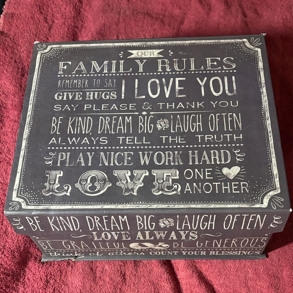 Chalkboard Style Family Rules Box